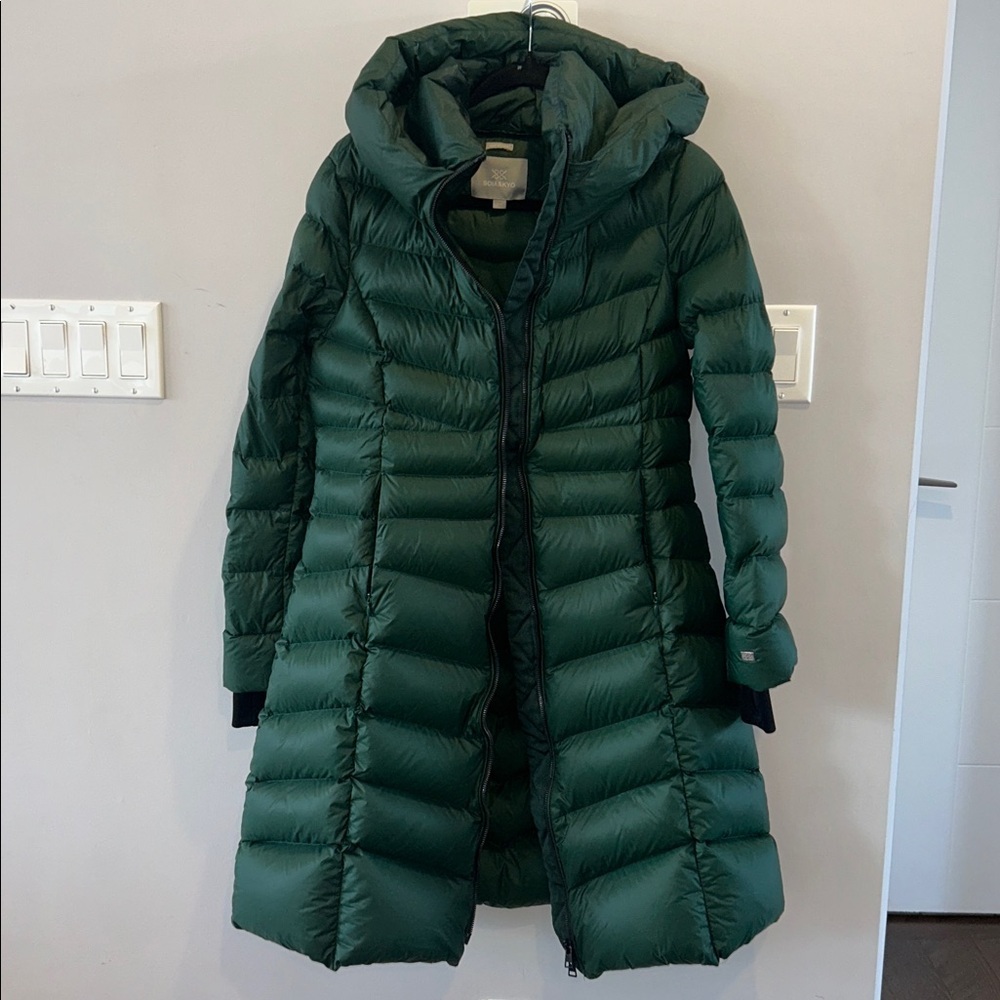 Soia + Kyo LITA-U Midi Down Puffer Jacket Midnight Forest - Picture 10 of 16